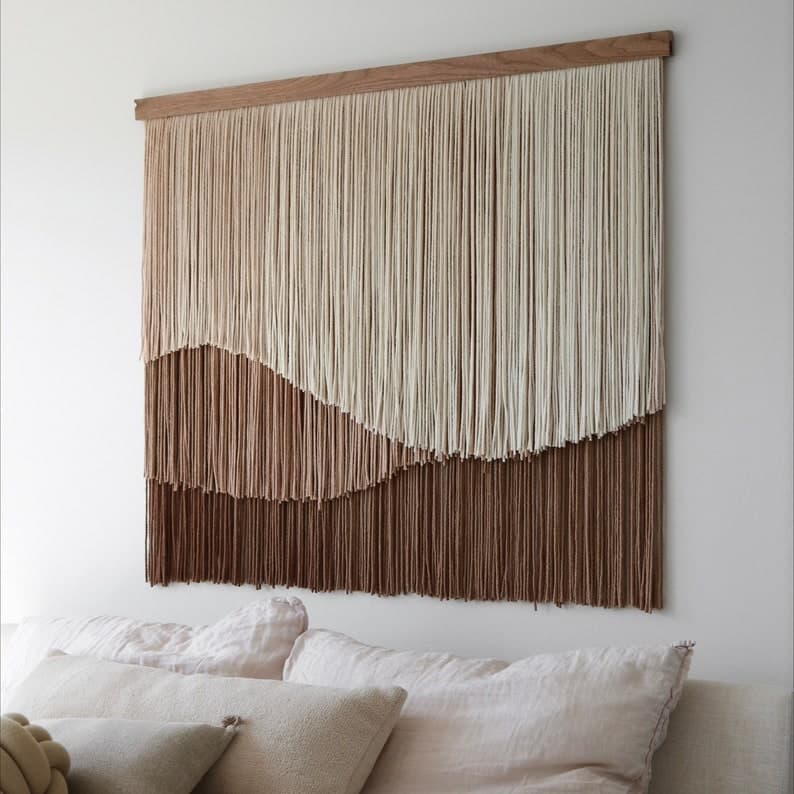 Dip Dye Wall Tapestry | Modern Fiber Art | Yarn Art | Wall Hanging | Textile Art | Boho Decor | Fiber Wall Art | Macrame