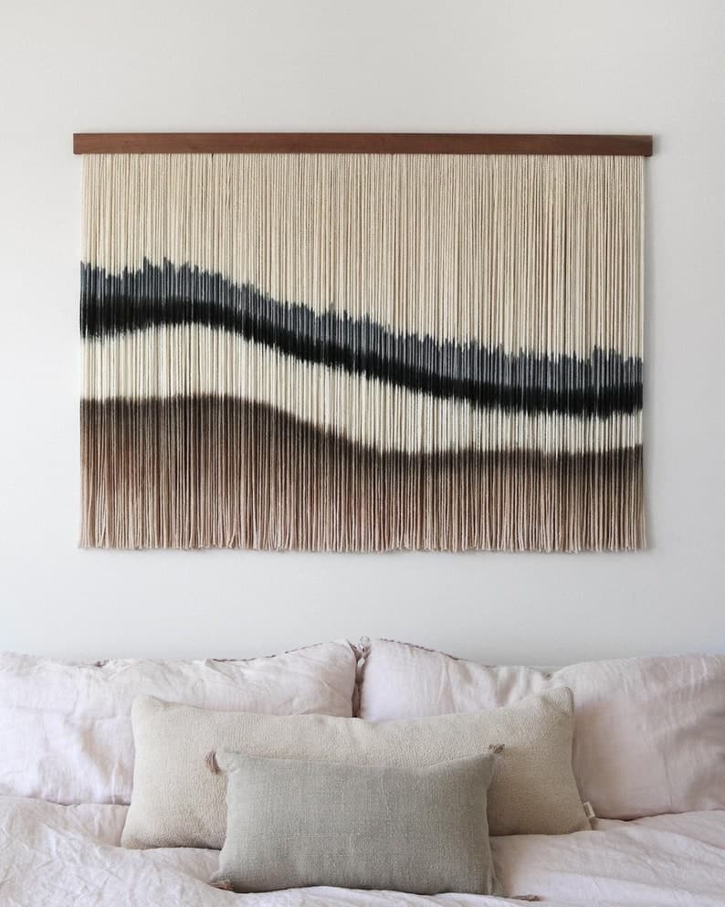 Dip dyed Tapestry | Yarn Art | Fiber Art Wall Hanging | Tapestry Decor | Wall Hanging