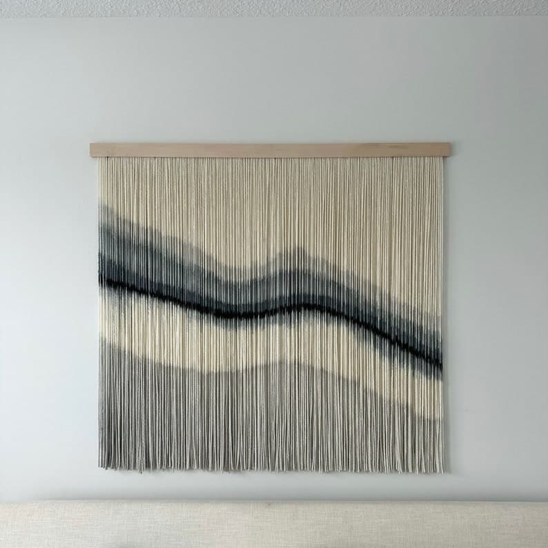 Fiber Art Wall Hanging | Dip Dye Tapestry | Boho Decor | Modern Wall Decor | Macrame Wall Hanging | Yarn Art | Yarn Wall Hanging